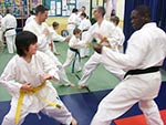Students practising technique