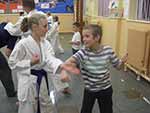 Students practising technique