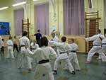 Sensei demonstrates to the class