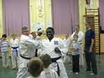 Sensei demonstrates to the class