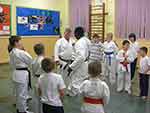 Sensei demonstrates to the class