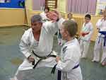 Sensei demonstrates a technique