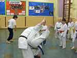 Sensei demonstrates a technique
