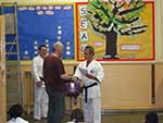 Student receiving their award