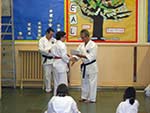 Student receiving their award